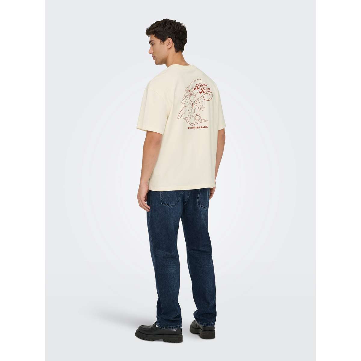 ONLY & SONS MEN΄S SCOOBY DOO OVERSIZE FIT COTTON T-SHIRT 22037498 WHISPER WHITE HOME RUN